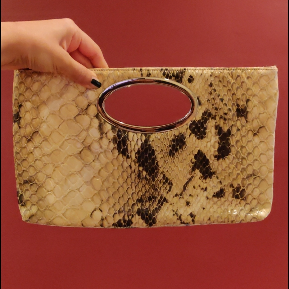 EXPRESS faux snakeskin Clutch